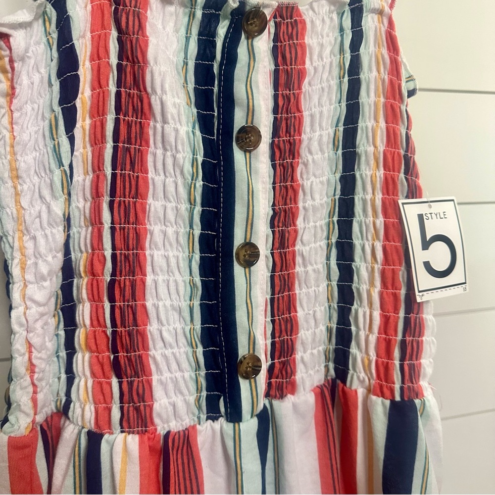 5 STYLE Striped Romper With Button Detail Perfect For Spring/Summer - Picture 2 of 5